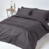 Dark Charcoal Grey Egyptian Cotton Duvet Cover With Pillowcases 1000 TC -Best Homeware Store bl1313 01