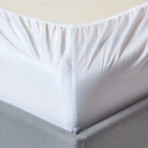 White Organic Cotton Deep Fitted Sheet 18 Inch 400 Thread Count -Best Homeware Store bl1322 02 10