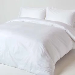 White Organic Cotton Fitted Sheet 400 Thread Count -Best Homeware Store bl1322 03 9