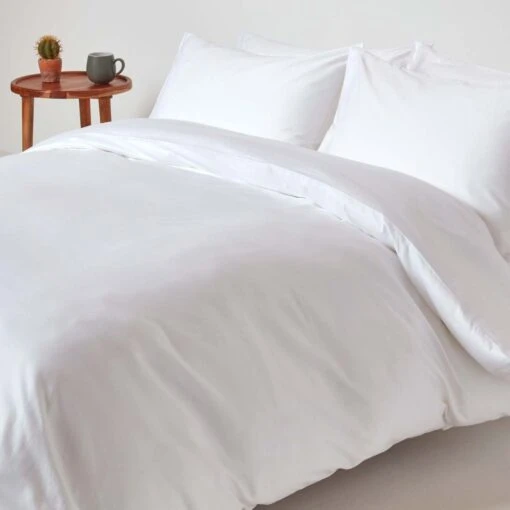 White Organic Cotton Duvet Cover Set 400 Thread Count -Best Homeware Store bl1325 02