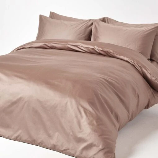 Brown Organic Cotton Fitted Sheet 400 Thread Count -Best Homeware Store bl1329 03