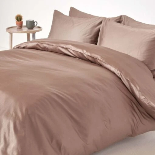 Brown Organic Cotton Duvet Cover Set 400 Thread Count -Best Homeware Store bl1332 02