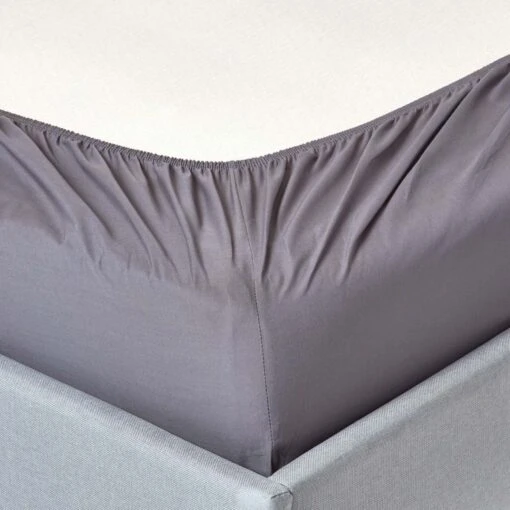 Dark Grey Egyptian Cotton Fitted Sheet 200 TC -Best Homeware Store bl1458 02