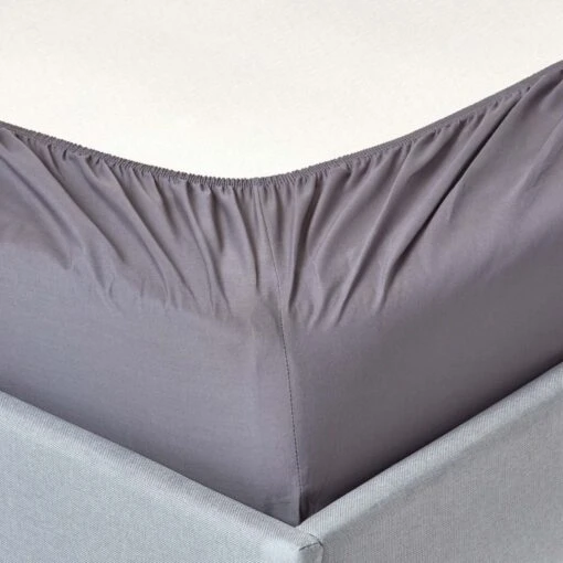 Dark Grey Egyptian Cotton Deep Fitted Sheet 200 TC -Best Homeware Store bl1458 02 1 4