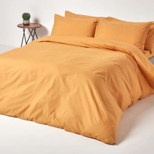 Mustard Yellow Egyptian Cotton Duvet Cover With Pillowcases 200 Thread Count -Best Homeware Store bl1460 02 4