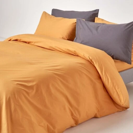 Mustard Yellow Egyptian Cotton Duvet Cover With Pillowcases 200 Thread Count -Best Homeware Store bl1460 06 4