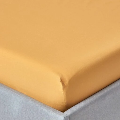 Mustard Yellow Egyptian Cotton Fitted Sheet 200 TC -Best Homeware Store bl1467 01