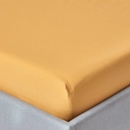 Mustard Yellow Egyptian Cotton Deep Fitted Sheet 200 TC -Best Homeware Store bl1467 01 1 2