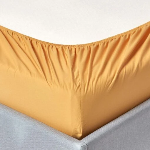 Mustard Yellow Egyptian Cotton Fitted Sheet 200 TC -Best Homeware Store bl1467 02