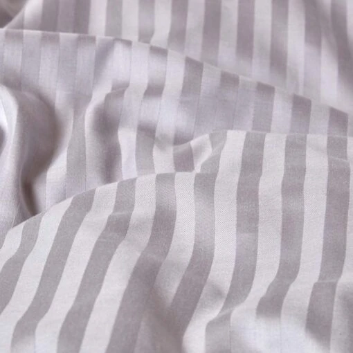 Grey Egyptian Cotton Stripe Duvet Cover And Pillowcases 330 TC -Best Homeware Store bl1469 04