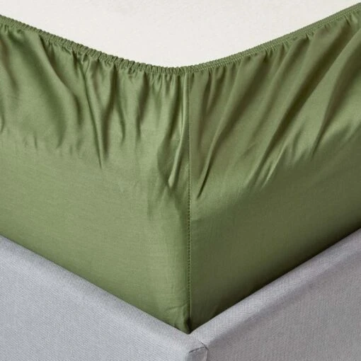 Moss Green Organic Cotton Deep Fitted Sheet 18 Inch 400 Thread Count -Best Homeware Store bl1484 02 7