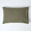 Khaki Green Linen Housewife Pillowcase, King -Best Homeware Store bl1553 1