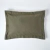 Khaki Green Linen Oxford Pillowcase, King -Best Homeware Store bl1555 1