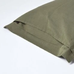 Khaki Green Linen Oxford Pillowcase, King -Best Homeware Store bl1555 3