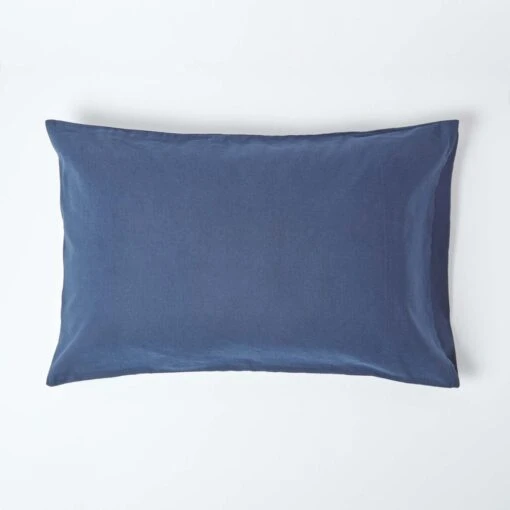 Navy Blue Linen Housewife Pillowcase, King -Best Homeware Store bl1560 1