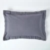 Dark Grey Linen Oxford Pillowcase, King -Best Homeware Store bl1573 1