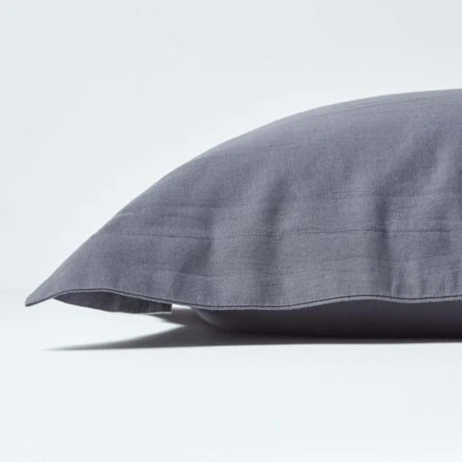 Dark Grey Linen Oxford Pillowcase, King -Best Homeware Store bl1573 2