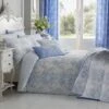 Blue French Toile Patterned Bedspread, 200 X 200 Cm -Best Homeware Store bl1616 toile blue bedspread change 5