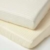 Yellow Cotton Stripe Cot Bed Fitted Sheets 330 Thread Count, 2 Pack -Best Homeware Store bl1717d 1