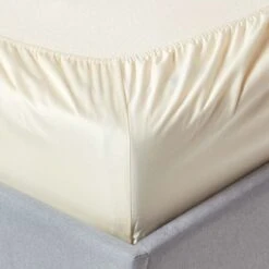 Cream Organic Cotton Fitted Cot Sheets 400 Thread Count, 2 Pack -Best Homeware Store bl1722 4