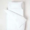 White Organic Cotton Cot Bed Duvet Cover Set 400 Thread Count -Best Homeware Store bl1723a 01