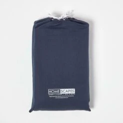 Navy Linen Cot Bed Fitted Sheets 70 X 140 Cm, Pack Of 2 -Best Homeware Store bl1725c 5