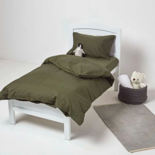 Dark Green Linen Cot Bed Fitted Sheets 70 X 140 Cm, Pack Of 2 -Best Homeware Store bl1725d 2