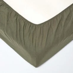 Dark Green Linen Cot Bed Fitted Sheets 70 X 140 Cm, Pack Of 2 -Best Homeware Store bl1725d 4