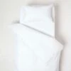 White Linen Cot Bed Duvet Cover Set 120 X 150 Cm -Best Homeware Store bl1727a 01