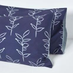 Blue Leaf Digitally Printed Cotton Duvet Cover Set -Best Homeware Store bl1734 5 6