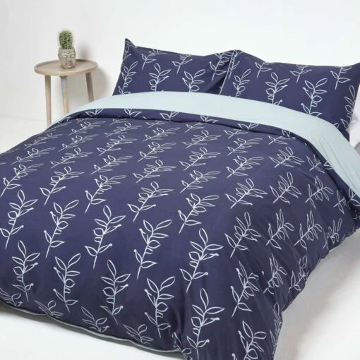 Blue Leaf Digitally Printed Cotton Duvet Cover Set -Best Homeware Store bl1734 7 6