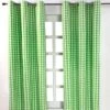 Cotton Green Block Check Gingham Ready Made Eyelet Curtains -Best Homeware Store block check white green 1