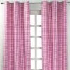 Cotton Pink Block Check Gingham Ready Made Eyelet Curtains -Best Homeware Store block check white pink curtain 1