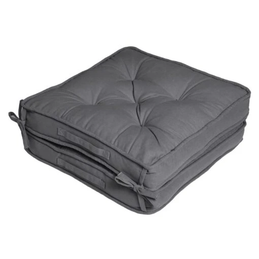 Charcoal Grey Cotton Travel Support Booster Cushion -Best Homeware Store booster cushion travel charcoal grey 1 2