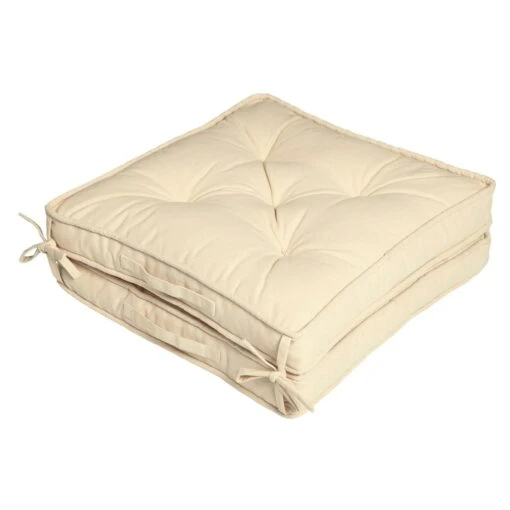 Taupe Beige Cotton Travel Back Support Booster Cushion -Best Homeware Store booster cushion travel taupe beige