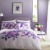 Lipsy ‘Translucent Bloom’ Purple And White Floral Duvet Cover Set, Single -Best Homeware Store bs1274 translucent bloom lipsy main image 3