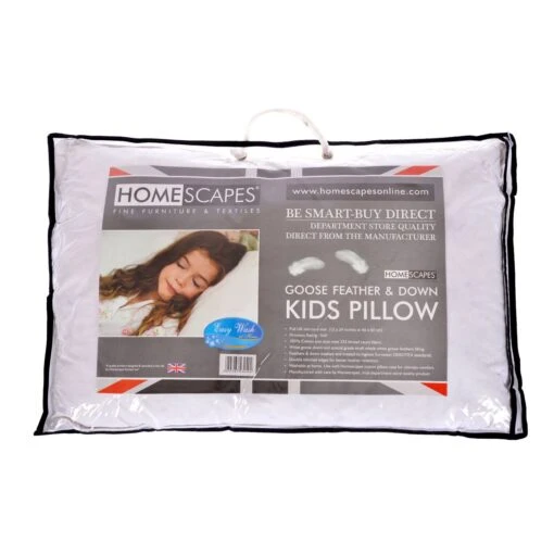 Kids Goose Feather & Down 40 X 60 Cm Toddler Pillow -Best Homeware Store children goose feather down toddler pillow main