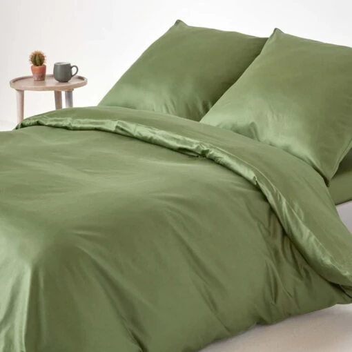 Moss Green European Size Organic Cotton Duvet Cover Set, 400 TC -Best Homeware Store cnbl1540 02