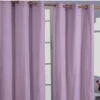 Cotton Plain Mauve Ready Made Eyelet Curtain Pair -Best Homeware Store cotton plain mauve ready made curtain pair