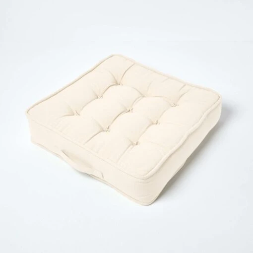 Cream Cotton Armchair Booster Cushion -Best Homeware Store cu1113 002