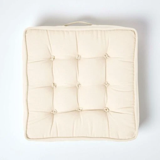 Cream Cotton Armchair Booster Cushion -Best Homeware Store cu1113 3 1