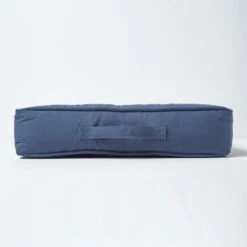 Navy Blue Cotton Armchair Booster Cushion -Best Homeware Store cu1114 05