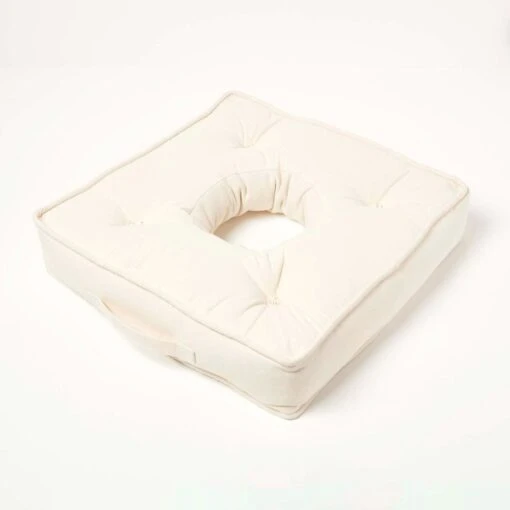 Cream Orthopaedic Cotton Armchair Booster Cushion -Best Homeware Store cu1117 3 1