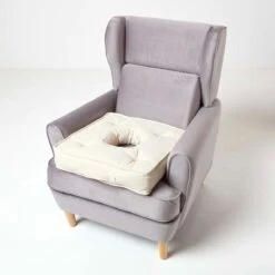 Cream Orthopaedic Cotton Armchair Booster Cushion -Best Homeware Store cu1117 7 1