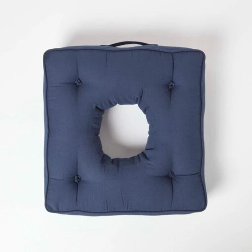 Navy Blue Orthopaedic Cotton Armchair Booster Cushion -Best Homeware Store cu1118 03