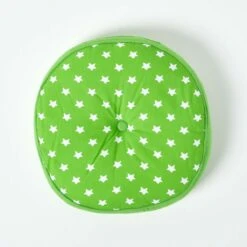 Green Stars Round Floor Cushion -Best Homeware Store cu1158 03