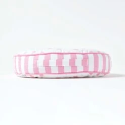 Pink Hearts & Stripes Round Floor Cushion -Best Homeware Store cu1159a 05