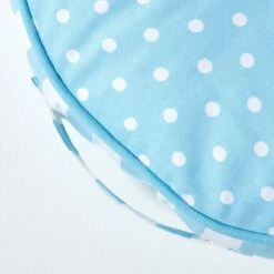 Blue & White Polka Dots Round Floor Cushion -Best Homeware Store cu1161 04