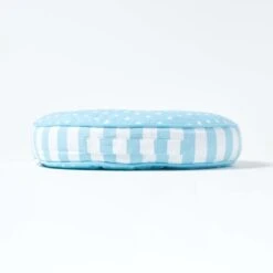 Blue & White Polka Dots Round Floor Cushion -Best Homeware Store cu1161 05