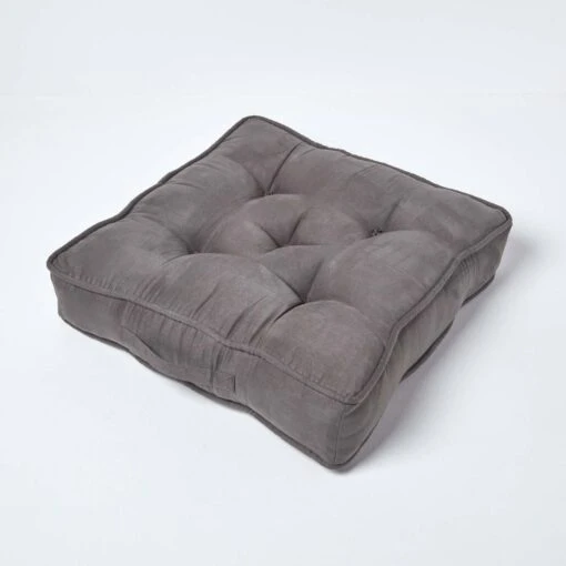 Taupe Grey Faux Suede Armchair Booster Cushion -Best Homeware Store cu1182 02 1